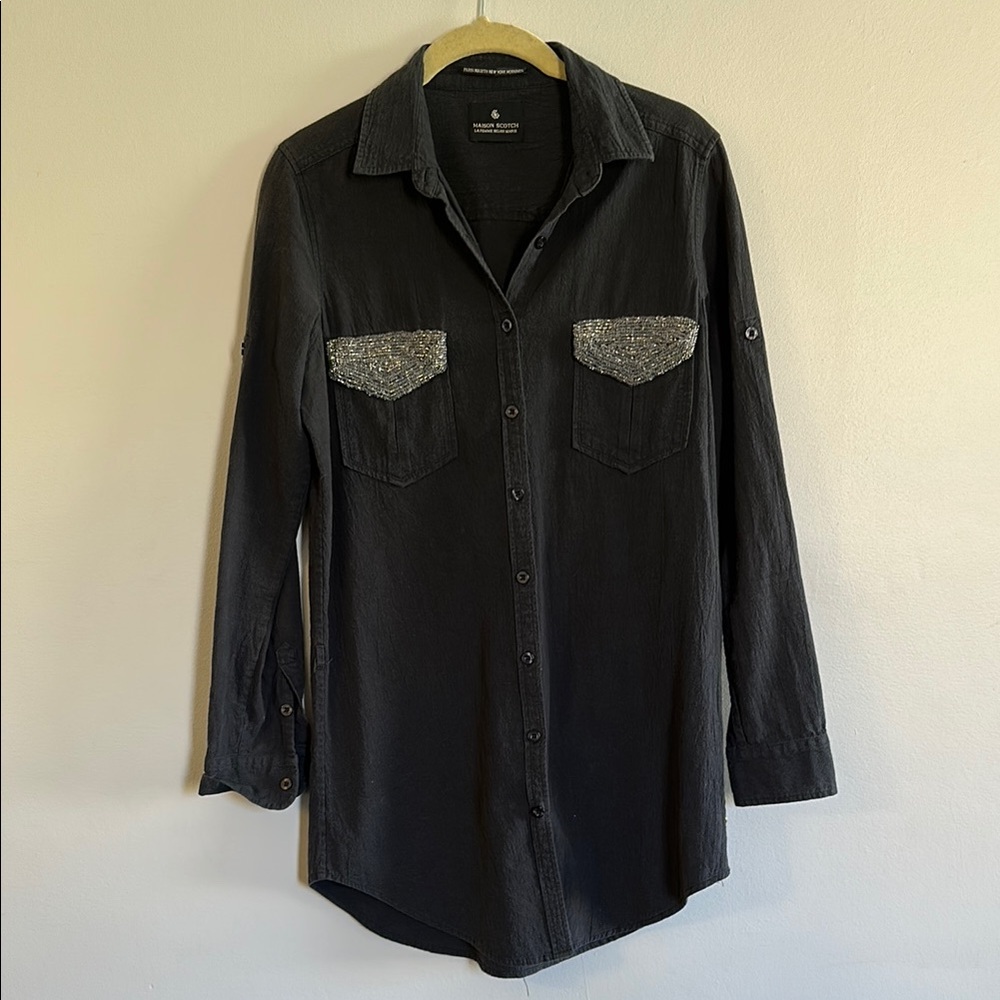 Vintage Scotch & Soda Black Dress with Silver Beading